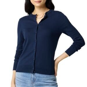 J.Crew Classic Cotton Crewneck Cardigan Women’s E5957 Size M